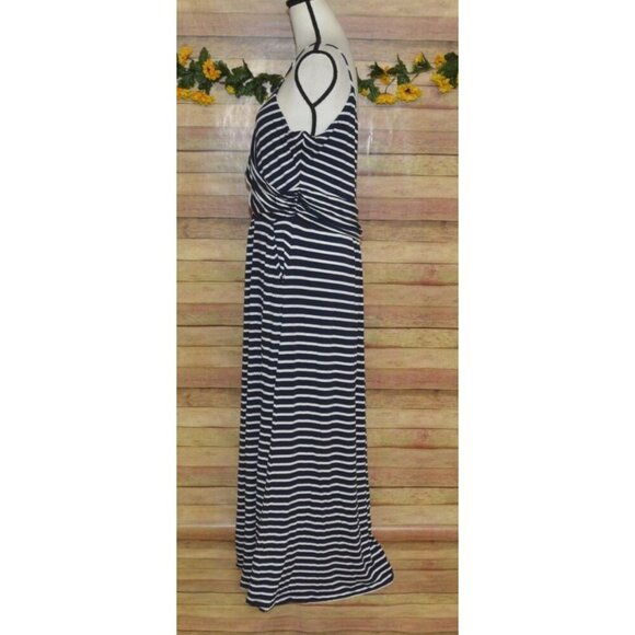 Boden Navy Blue Nautical Stripe Maxi Dress Sleeveless Size 20 22 Vacation Resort - Picture 5 of 9
